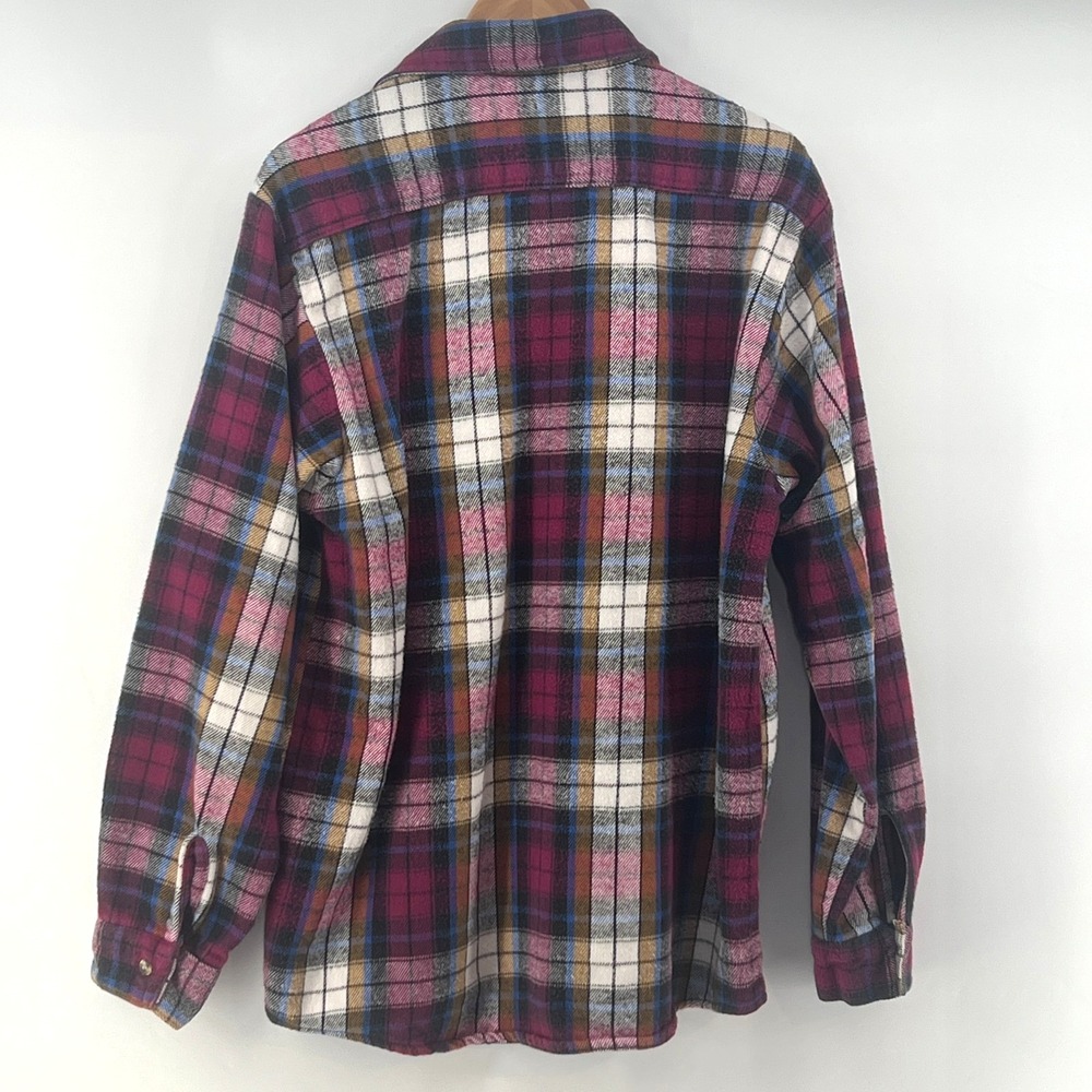 Vintage 90s Five Brother Heavyweight Flannel Shirt Men Tallman L Plaid Grunge - Picture 2 of 9